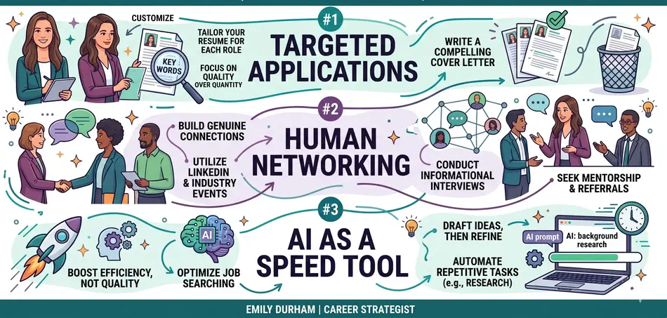 Emily Durham’s Career Advice Targeted Applications, Human Networking, and AI as a Speed Tool