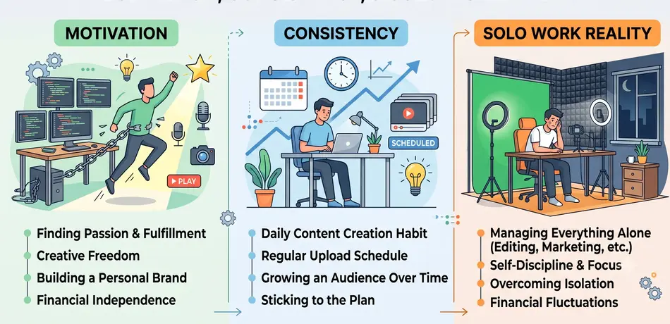 Quitting a Dev Job for Full-Time Content Motivation, Consistency, and Solo Work Reality